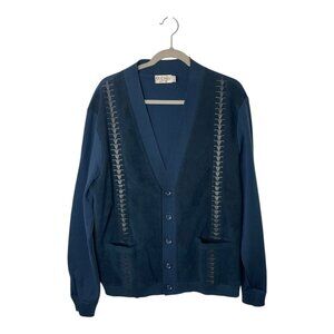 Vintage Men's St. Croix Wool Suede V-Neck Cardigan